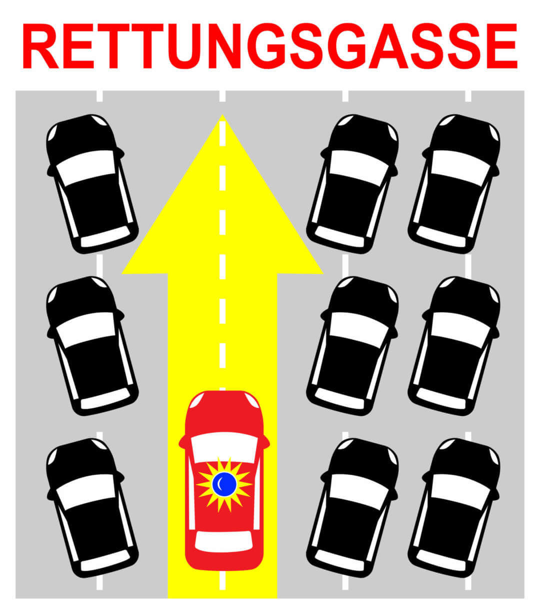 Rettungsgasse - Illustration